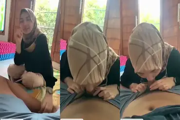 Ukhti Hijab Cantik Manjakan Pacar Di Kasur